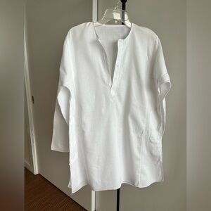 Tandon's Brand White Quality 100% Cotton Voile Lucknow Bengali Hand Embroidery M